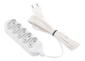 Extensão Elétrica 3 Metros Bipolar Compact Branca 5p 10a/250 Extensão Elétrica 3 Metros Bipolar Compact Branca 5p 10a/250