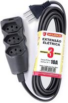 Extensão Elétrica 3 Metros Tom. Tripla 2p+t 10a Megatron