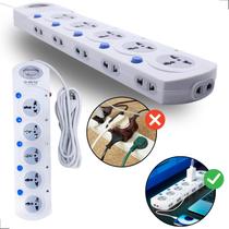 Extensão Eletrica 3 Metros Tripolar Branca Filtro de Linha Universal Régua Com Interruptor Extensão Eletrica 3 Metros Tripolar Branca Filtro de Linha Universal Régua Com Interruptor