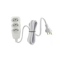 Extensão Elétrica 3 Pinos Retangular 3 metros Branca - F.C, Opção: Branco(a) - F.C.