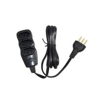 Extensão Elétrica 3 Pinos Retangular 3 metros Preta - F.C, Opção: Preto