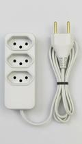 Extensão Elétrica 3 Tomadas 20A Cabo Reforçado 1m Bivolt Extensão Elétrica 3 Tomadas 20A Cabo Reforçado 1m Bivolt
