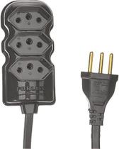 Extensao Eletrica 3 Tomadas De 3 Metros Tripolar Branca 10a