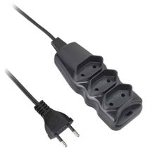 Extensão Elétrica 3 Tomadas EX203 10 Metros Bipolar 10A Preta Extensão Elétrica 3 Tomadas EX203 10 Metros Bipolar 10A Preta