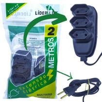 Extensão Elétrica 3 Tomadas Lider Lux 2 Metros Multiuso