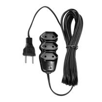Extensão Elétrica 3 Tomadas Pl 2x0,75 5m Preta Extensão Elétrica 3 Tomadas Pl 2x0,75 5m Preta