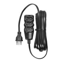 Extensao eletrica 3 tomadas pp plano 3x0,75 10m preta
