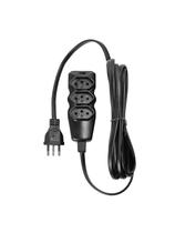 Extensão Elétrica 3 Tomadas Pp Plano 3x0,75 3m Preta