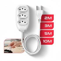 Extensão Elétrica 3 Tomadas Tripolar Bivolt 2 3 5 10 Metros Branco Extensão Elétrica 3 Tomadas Tripolar Bivolt 2 3 5 10 Metros Branco
