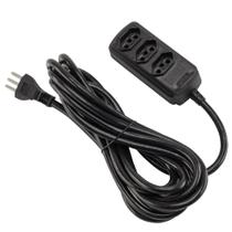 Extensão Elétrica 3 Tomadas Tripolares 20a PP 3 x 2,5mm 5m Preto - Force Line Extensão Elétrica 3 Tomadas Tripolares 20a PP 3 x 2,5mm 5m Preto - Force Line