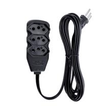 Extensão Elétrica 3 Tomadas Tripolares Bivolt 10A Cabo 3 X 0,75mm 1 Metro Preto - Force Line Extensão Elétrica 3 Tomadas Tripolares Bivolt 10A Cabo 3 X 0,75mm 1 Metro Preto - Force Line