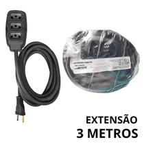 Extensão Elétrica 3m Reforçada Cabo PP 2x2 5mm 10A e 20A