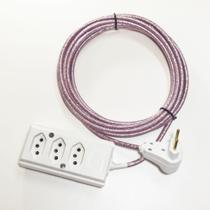 Extensão Elétrica 5 Metros Pp 2x0,75mm2 Revestido Tecido