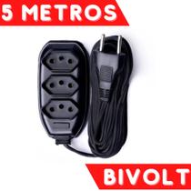 Extensão Elétrica 5 Metros Tripolar 10a 3 Tomadas Bivolt