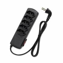 Extensão Elétrica 5 Tomadas 10A Slim Dps Preto Plug 90