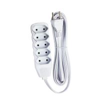Extensão Elétrica 5 Tomadas Bipolares 10A Bivolt Cabo Paralelo 2 X 0,75mm 3M - Force Line