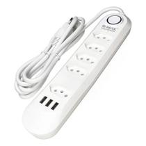 Extensão Elétrica B-Max BM-8695 5 Tomadas E 3 Usb Filtro De Linha Régua 2m Cor Branco 127v/220v