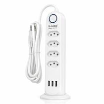 Extensão Elétrica B-Max BM-8695A 5 Tomadas E 3 Usb Filtro De Linha Régua 2m Cor Branco 127v/220v Extensão Elétrica B-Max BM-8695A 5 Tomadas E 3 Usb Filtro De Linha Régua 2m Cor Branco 127v/220v