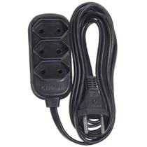 Extensao Elétrica Bipolar 10 Metros Bivolt Preto Fiolux