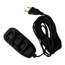 Extensão Elétrica Bipolar Cor Preta 5 Metros Extensão Elétrica Bipolar Cor Preta 5 Metros