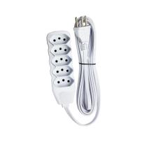 Extensão Elétrica Bivolt 10A 5 Tomadas Tripolar Cabo 3 X 0,75mm 5 Metros - Force Line