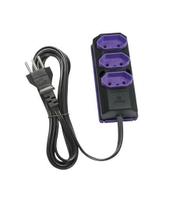 Extensão Elétrica Cabo PP 3X0,75 3M 2P+T Preto 10A - PERPLUG Extensão Elétrica Cabo PP 3X0,75 3M 2P+T Preto 10A - PERPLUG