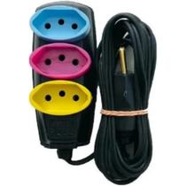 Extensão Elétrica Com 3 Saídas De 5 Metros Preto- Bivolt