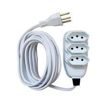 Extensão Elétrica Compacta de 5 Metros com 3 Tomadas 10a 127v 220v Extensão Elétrica Compacta de 5 Metros com 3 Tomadas 10a 127v 220v