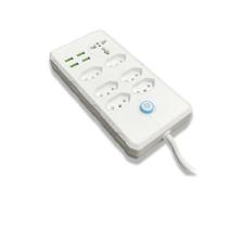 Extensão Elétrica Compacta Régua 110v 220v Cabo 2 Metros 7 Tomadas 4 Usb 10A 2500W