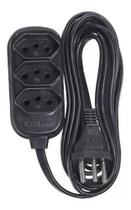 Extensao eletrica connect 3 tomadas - 2p+t - 10mt - preta