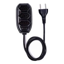Extensão Elétrica Extensão de Energia 3 Tomadas Compacta Bivolt 2, 3, 5 e 10 Metros Resistente