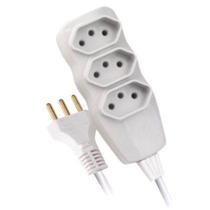 Extensão Elétrica FC New Tripolar PP 5m Branca 03 Tomadas 25430 - FC KALFIO