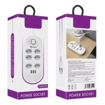 Extensão Elétrica Filtro De Linha Régua C/ 6 Tomadas E 3 Usb