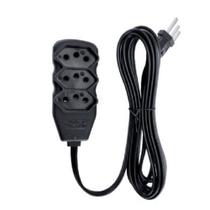 Extensão Elétrica Force Line 3 Tomadas Slim Tripolar 3M Preto Extensão Elétrica Force Line 3 Tomadas Slim Tripolar 3M Preto