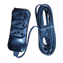 Extensao Eletrica Luconi 5 Metros 3 Tomadas 2P Paralelo Preto Alta Resistência