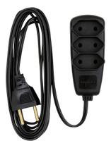 Extensão Elétrica Preta 3 Tomadas 2p 10a 250v 3 Metros