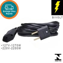 Extensão elétrica prolongada Compacta Reforçada cabo pp 2x1.5 mm emborrachada 05 metros Extensão elétrica prolongada Compacta Reforçada cabo pp 2x1.5 mm emborrachada 05 metros