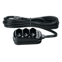 Extensão Elétrica Régua 3 Tomadas 2p+t 10 Metros Bivolt Preto Fiolux Inmetro