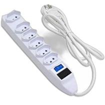 Extensão Elétrica Régua Padrão Tripolar 6 Tomadas 10a Cabo 1,5 Metros Bivolt (110-220v) Com Fusível De Proteção Extensão Elétrica Régua Padrão Tripolar 6 Tomadas 10a Cabo 1,5 Metros Bivolt (110-220v) Com Fusível De Proteção