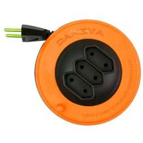 Extensão Elétrica Retrátil Enrolar 5 metros 2P 10A Laranja 2x0,75mm DN1495 Daneva Legrand