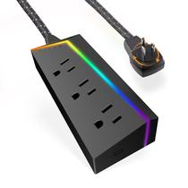 Extensão Elétrica Titan com 3 Tomadas, Cabo Trançado de 8 Pés e Luz LED