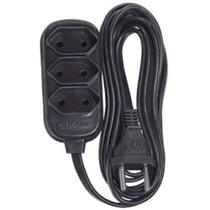 Extensao eletrica tripla 3p pp plano 10a 5m preta - Fcondutores Extensao eletrica tripla 3p pp plano 10a 5m preta - Fcondutores