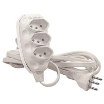 Extensão Elétrica Tripolar 10A 3 Tomadas 10m Branca Techna