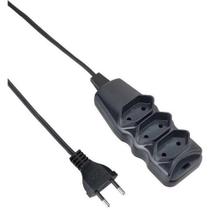 Extensão Elétrica Tripolar 3 Entradas 3 Metros com Suporte Preta Elgin Extensão Elétrica Tripolar 3 Entradas 3 Metros com Suporte Preta Elgin