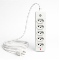 Extensão Elétrica Tripolar 5 Tomadas Bivolt Cabo 3 Metros Resistente Extensão Elétrica Tripolar 5 Tomadas Bivolt Cabo 3 Metros Resistente