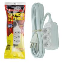 Extensão Elétrica Tripolar Br 2M 3 Tomadas 2P+T 10A Fiolux