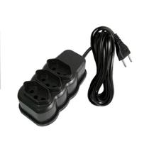 Extensão Elétrica Tripolar Cabo 3 Metros Bivolt 3 Tomadas