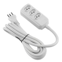 Extensão Elétrica Tripolar Forceline, Bivolt, 3m, 3 Tomadas, Branco - 0180200334