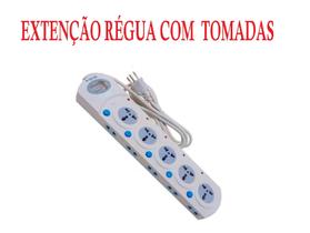 Extensao Filtro D Linha Regua 16 Tomada Voltimetro Universal