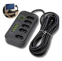Extensão Filtro De Linha 5 Tomadas Boas Tipo C 4 Usb Bivolt